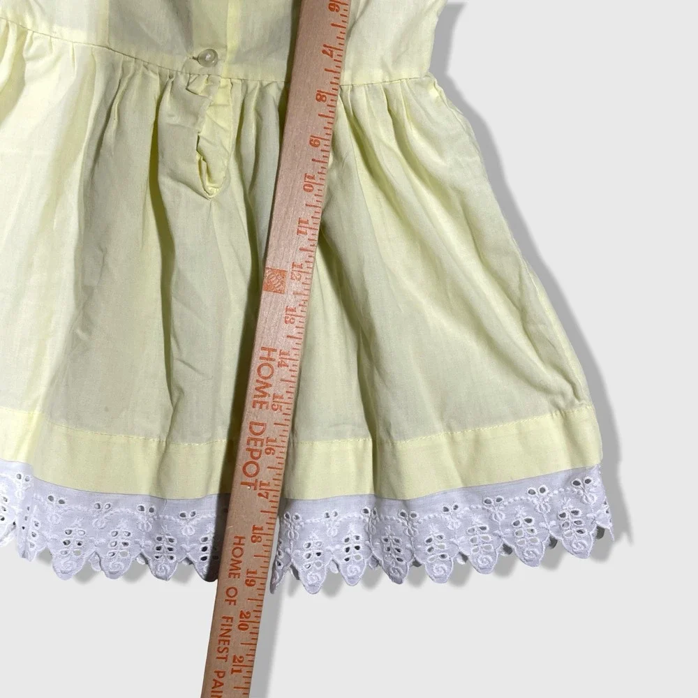 Bette's Girls by Ilco Dress‎ Kids 3T Yellow Vintage Eyelet Lace Cottagecore
